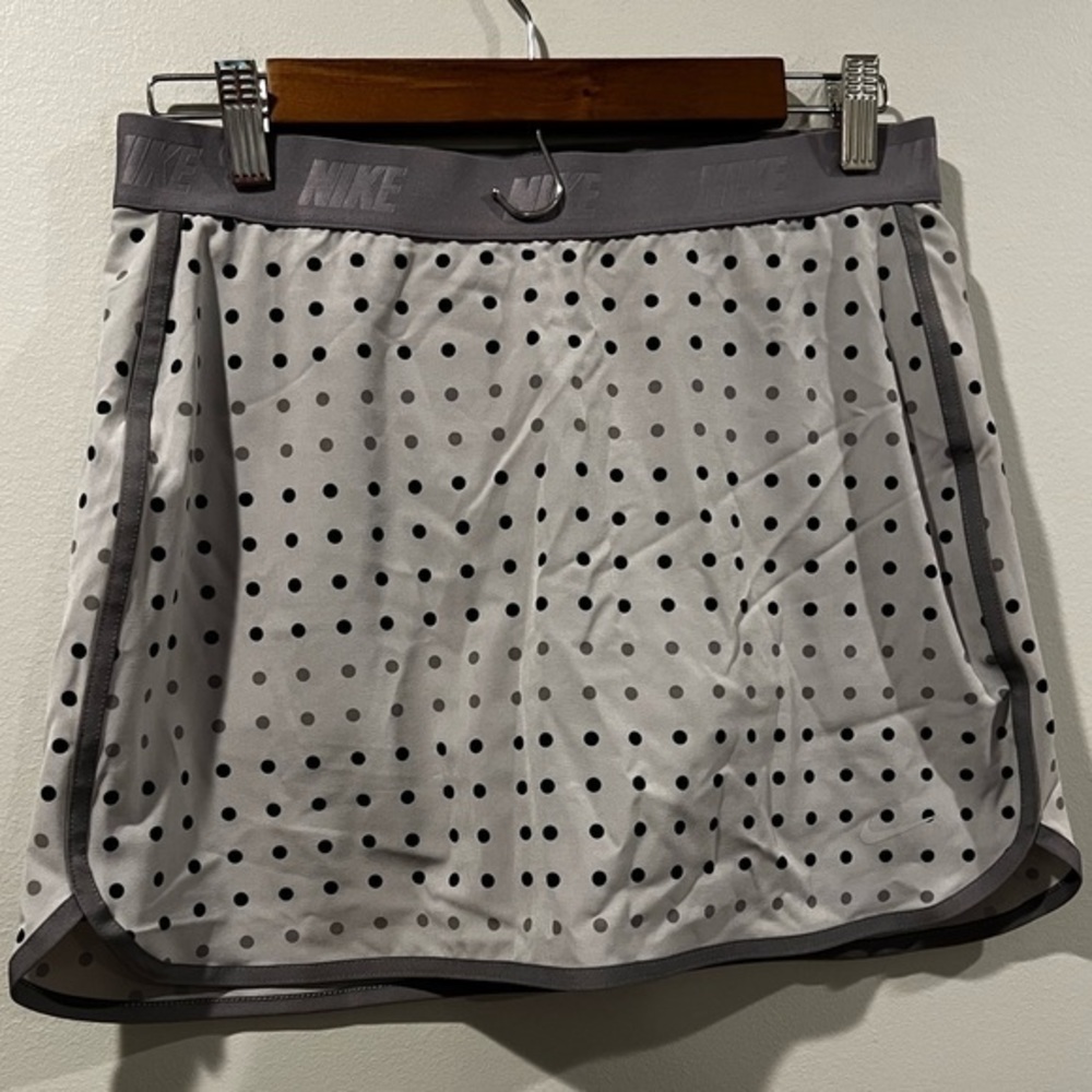 NIKE Grey Polka Dot Dri-Fit Tennis Skirt | L